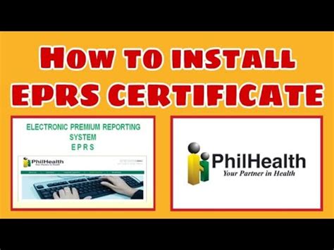 HOW TO INSTALL PHILHEALTH EPRS CERTIFICATE .